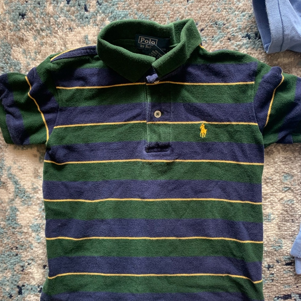 Polo Ralph Lauren Green and Navy Striped Shirt